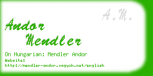 andor mendler business card